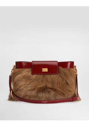 Dolce & Gabbana Vittoria Fur And Calfskin Shoulder Bag - Woman Shoulder And Crossbody Bags Multicolor Onesize