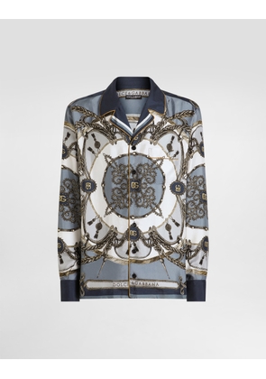 Dolce & Gabbana Cargo-print Silk Twill Shirt - Man Shirts Multicolor 41
