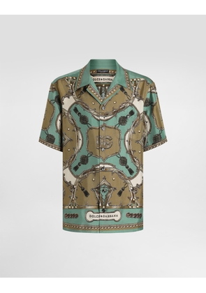 Dolce & Gabbana Cargo-print Hawaii Washed Silk Twill Shirt - Man Shirts Multicolor 37