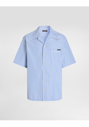 Dolce & Gabbana Hawaii Striped Poplin Shirt - Man Shirts Multi-colored 39