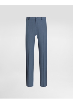 Dolce & Gabbana Wool Poplin Trousers - Man Pants And Shorts Azure 54