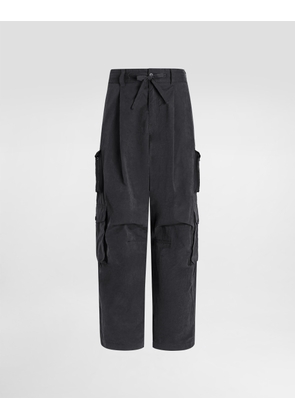 Dolce & Gabbana Washed Fabric Trousers - Man Pants And Shorts Grey 48