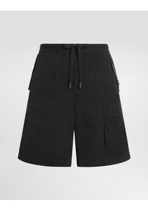 Dolce & Gabbana Waxed Faille Bermuda Shorts - Man Pants And Shorts Black Fabric 46