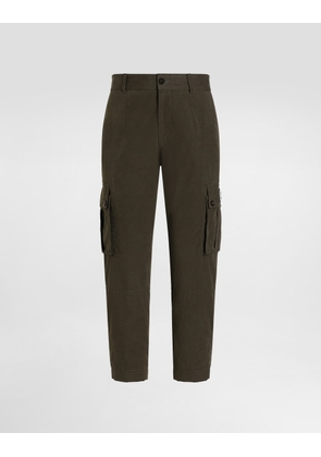 Dolce & Gabbana Waxed Faille Trousers - Man Pants And Shorts Brown Fabric 50