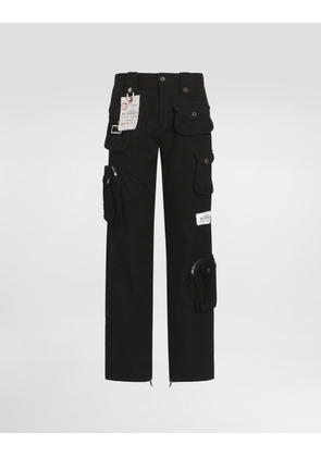 Dolce & Gabbana Waxed Faille Trousers - Man Pants And Shorts Black Fabric 50