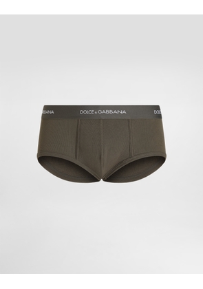Dolce & Gabbana Ribbed Cotton Brando Briefs - Man Underwear And Loungewear Green Cotton 6