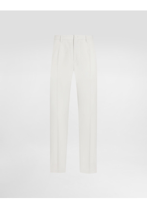 Dolce & Gabbana Wool Poplin Trousers - Man Pants And Shorts Beige 50