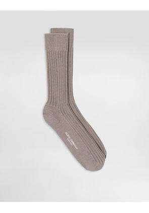 Dolce & Gabbana Cotton And Wool Socks - Man Socks Gray Xl