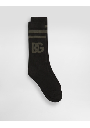 Dolce & Gabbana Cotton Socks With Dg Jacquard Logo - Man Socks Multicolor M