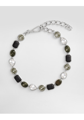 Dolce & Gabbana Necklace With Rhinestones - Man Bijoux Silver Metal Onesize