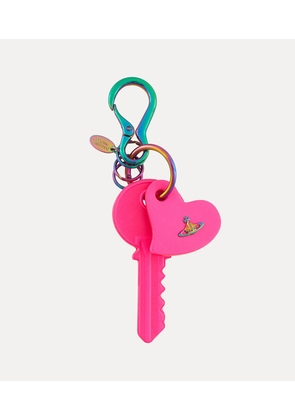 Vivienne Westwood Key And Heart Keyring Leather Fuchsia One Size Unisex