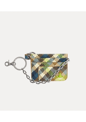 Vivienne Westwood Flat Chain Card Holder Buccia D'arancia -Fluro-tartan One Size Unisex