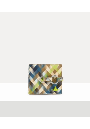 Vivienne Westwood Man. Bondage Billfold Wallet Buccia D'arancia Fluro-tartan One Size Men