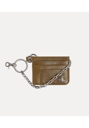 Vivienne Westwood Flat Chain Card Holder Shiny Veget Tanned Oyster-grey One Size Unisex