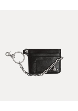 Vivienne Westwood Flat Chain Card Holder Shiny Veget Tanned Black One Size Unisex