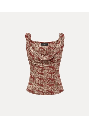 Vivienne Westwood Anna Top Print Fluid Jersey Red-rocking-horses XS Women