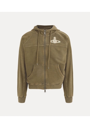 Vivienne Westwood Raglan Zip Hoodie Washed Felpa Green S Men