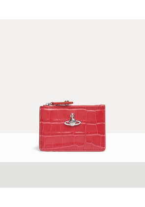Vivienne Westwood Slim Long Card Holder Emboss Croc Leather Coral One Size Women