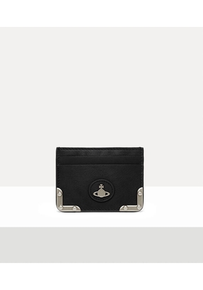 Vivienne Westwood Flat Orb Card Holder Aniline Leather Black-dark-silver-hw One Size Men