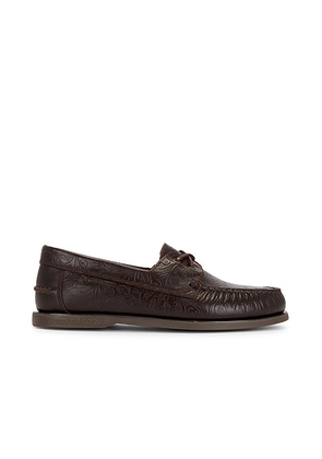 Sperry x One of these Days Lou Boat Shoe in Chocolate Leather Embossed - Brown. Size 8 (also in 10, 10.5, 11, 8.5, 9, 9.5).