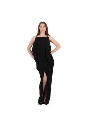 Burberry Black Crystal And Chain Detail Stretch Jersey Sleeveless Gown