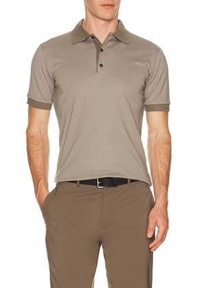 Theory Mod Jacquard Geo Polo in Morel Multi - Brown. Size XS (also in ).