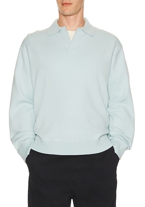 Theory Light Bilen Jonny Collar Pop Over Sweater in Light Ocean Air - Baby Blue. Size S (also in M, L, XL/1X).