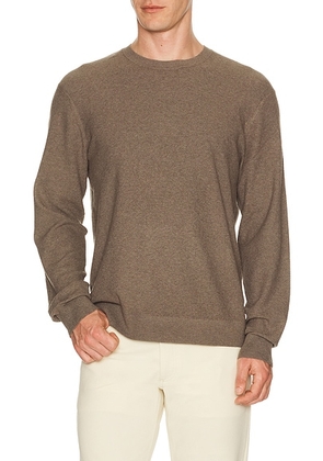 Theory Riland Crew Neck Sweater in Morel Melange - Brown. Size S (also in M, XL/1X, XXL/2X).