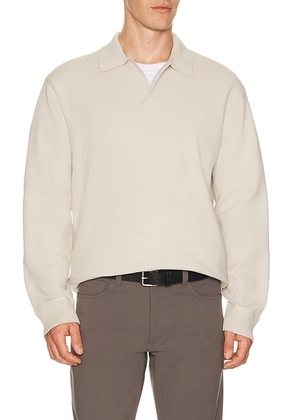 Theory Light Bilen Jonny Collar Pop Over Sweater in Silver Cloud - Grey. Size S (also in M, L, XL/1X, XXL/2X).