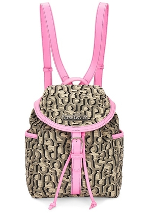 Acne Studios Mini Monogram Backpack in Beige & Pink - Beige. Size all.