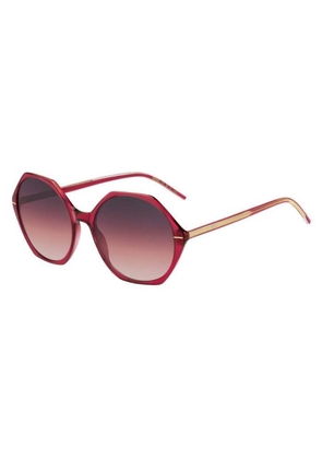 Hugo Boss Burgundy Pink Geometric Ladies Sunglasses BOSS 1585/S 8CQ/UQ