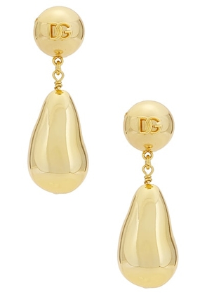 Dolce & Gabbana Teardrop Dangle Earrings in Gold - Metallic Gold. Size all.