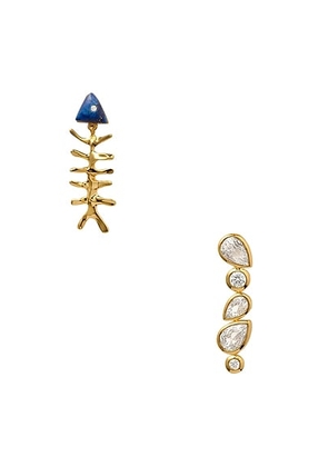 Eliou Pescado Earrings in Gold Plated - Metallic Gold. Size all.