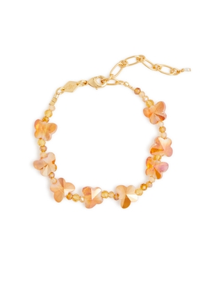 Anni LU Butterfly 18kt Gold-plated Beaded Bracelet - Amber - One Size