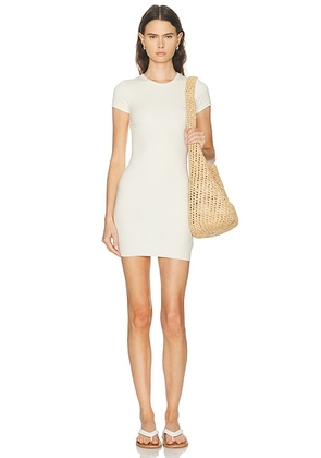 Eterne Cap Sleeve Mini Dress in Cream - Cream. Size XS (also in L, M, S).