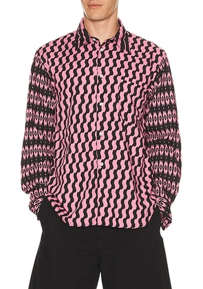 COMME des GARCONS Homme Plus Button Down Shirt in Pink & Black - Pink. Size M (also in L, XL/1X).