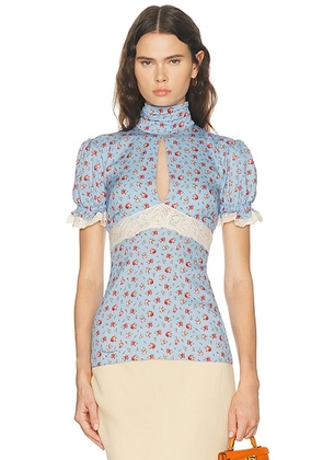 Dolce & Gabbana Short Sleeve Top in Blue - Blue. Size 40 (also in 36, 42).