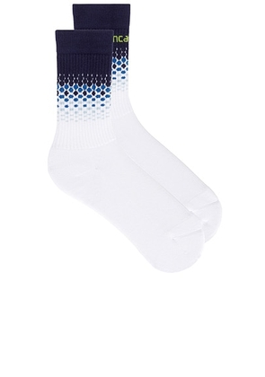 Casablanca Halftone Gradient Socks in White & Blue - Blue. Size M (also in L).