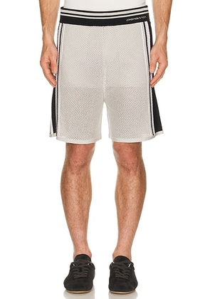 Casablanca Metallic Mesh Stripe Shorts in Silver & Black - Grey. Size M (also in L, S, XL/1X, XXL/2X).