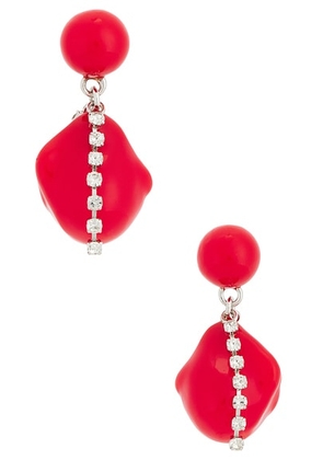 Completedworks Red Bio Resin Bead Earrings in Silver Plated - Metallic Silver,Red. Size all.