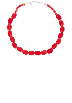 Completedworks Red Agate Bead Necklace in Silver Plated - Metallic Silver,Red. Size all.