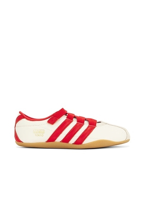 Adidas Originals Tokyo MJ Sneaker in Cream White  Red  & Gold Metallic - Cream,Red. Size 8 (also in 10, 11, 5, 6, 7, 7.5, 8.5, 9, 9.5).