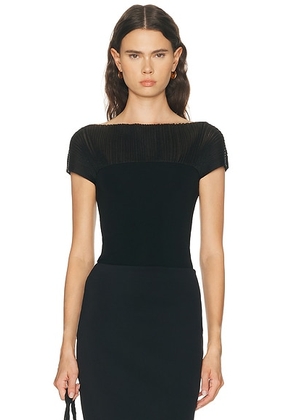 House of Dagmar Contrast Knit Top in Black - Black. Size XS (also in L, M, S).
