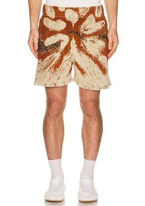 ISA BOULDER Floyd Towel Short in Sahara - Brown. Size S (also in L, M, XL/1X).