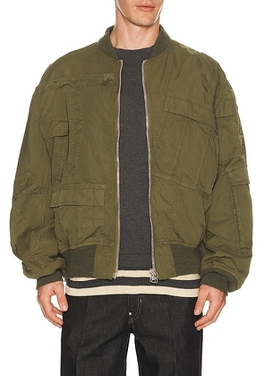 Junya Watanabe x Needles Oxford Bomber Jacket in Khaki - Green. Size XL/1X (also in L, M).