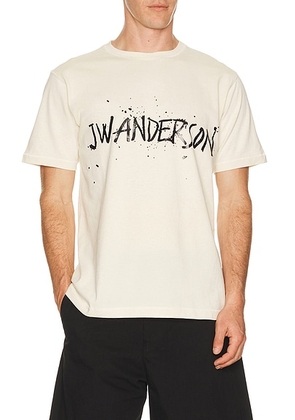 JW Anderson Circular T-Shirt in Ecru - Cream. Size S (also in L, M).