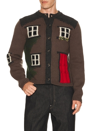 JW Anderson House Polo Cardigan in Chestnut - Brown. Size M (also in ).