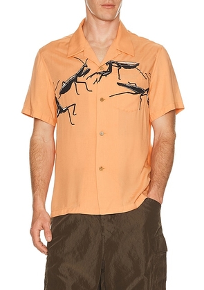 JW Anderson Short Sleeve Camp Collar Shirt in Peach - Peach. Size 48 (also in 50, 52).