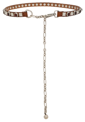 Etro Embellished Leather Chain Belt - Brown - S (UK8-10 / S)