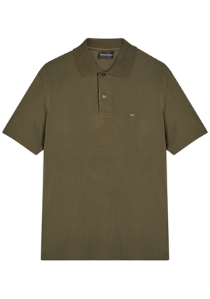 Emporio Armani Logo-embroidered Jersey Polo Shirt - Brown - S